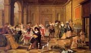 banquet scene in a renaissance hall